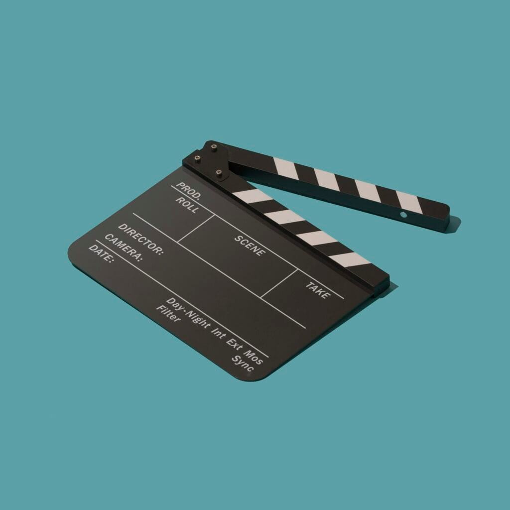 Clapperboard for cinema and filmmaking