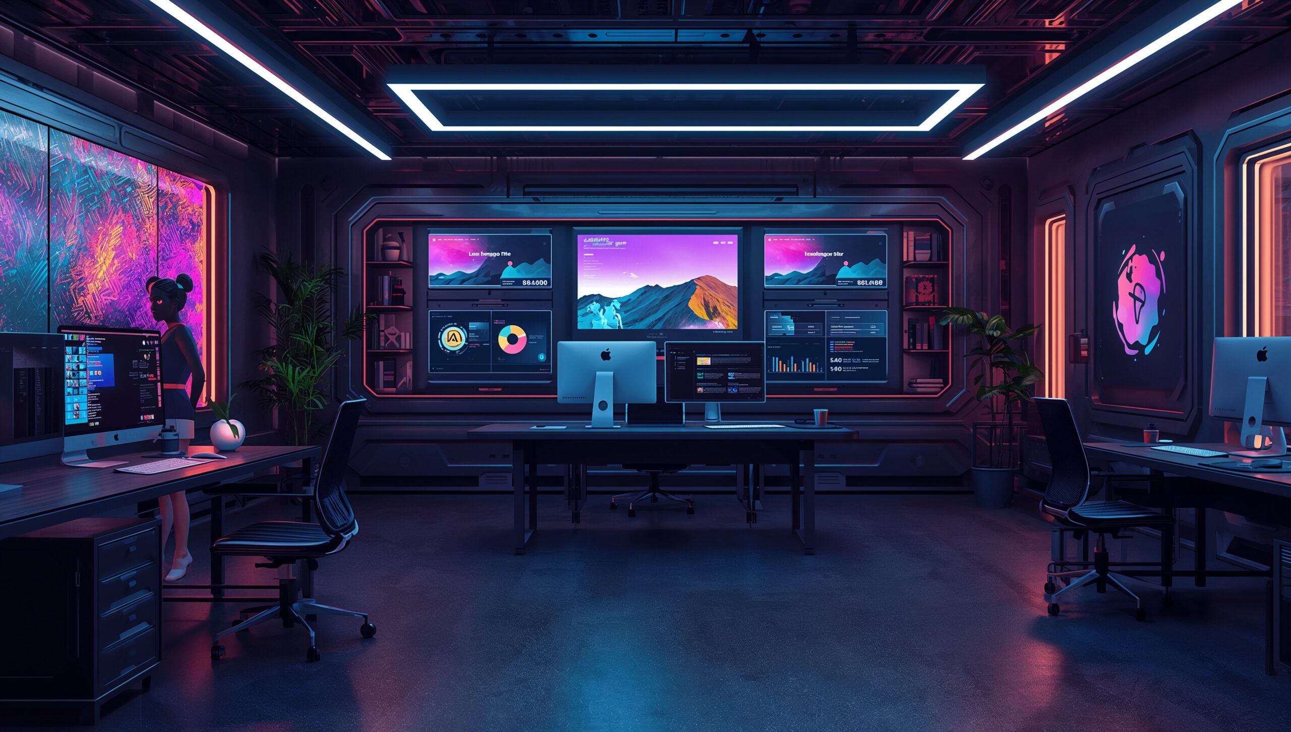 “An AI-powered design studio generating multiple versions of the same blog post into carousels, videos, and podcasts, Arcane painterly 3D style, horizontal 16:9.”